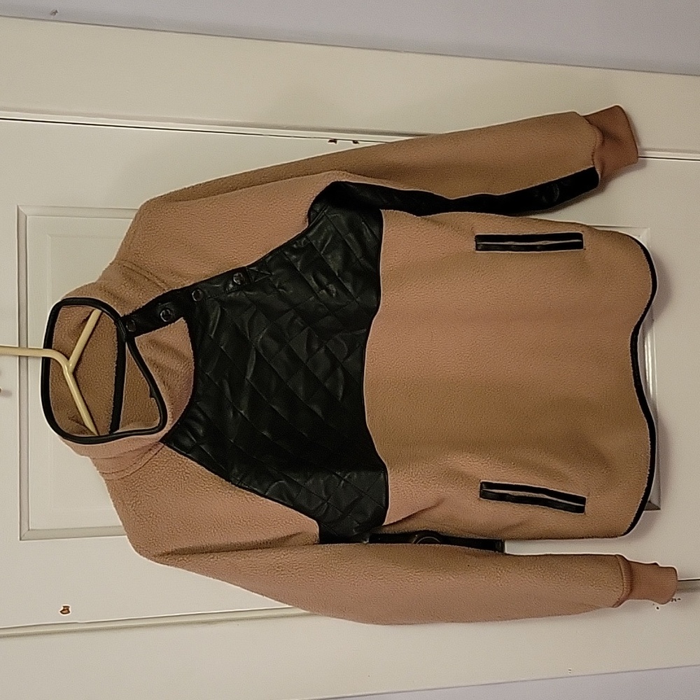 Abercrombie fleece asymmetrical snap neck cozy top/jacket
